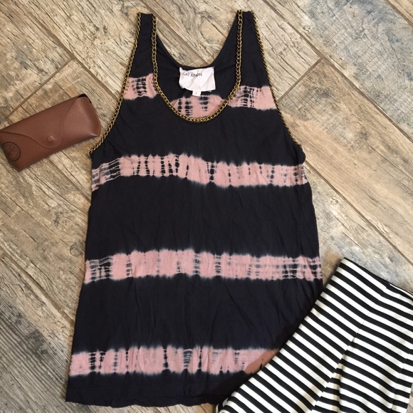 Gat Rimon Tops - Gat Rimon Shibori Tiedye Gold Chain Festival Boho
